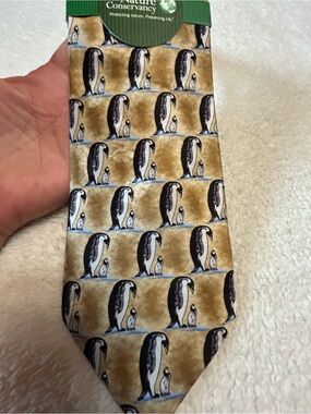 🎁3 for $30 - Conservation-Themed Penguin Print Necktie